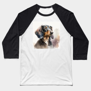 Dachshund Watercolour Style Painting Baseball T-Shirt